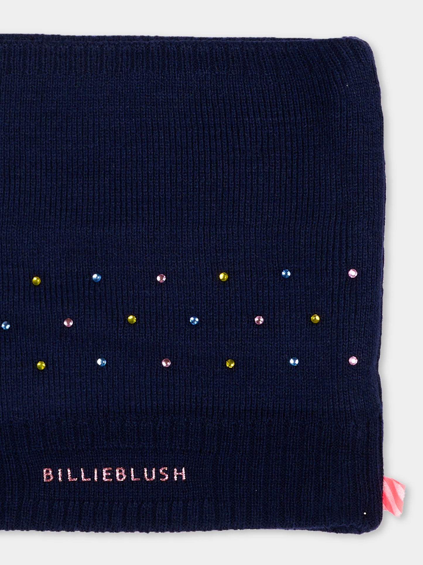 Sciarpa blu per bambina con strass,Billieblush,U22518 85T