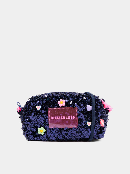 Pochette blu per bambina con paillettes,Billieblush,U22529 85T