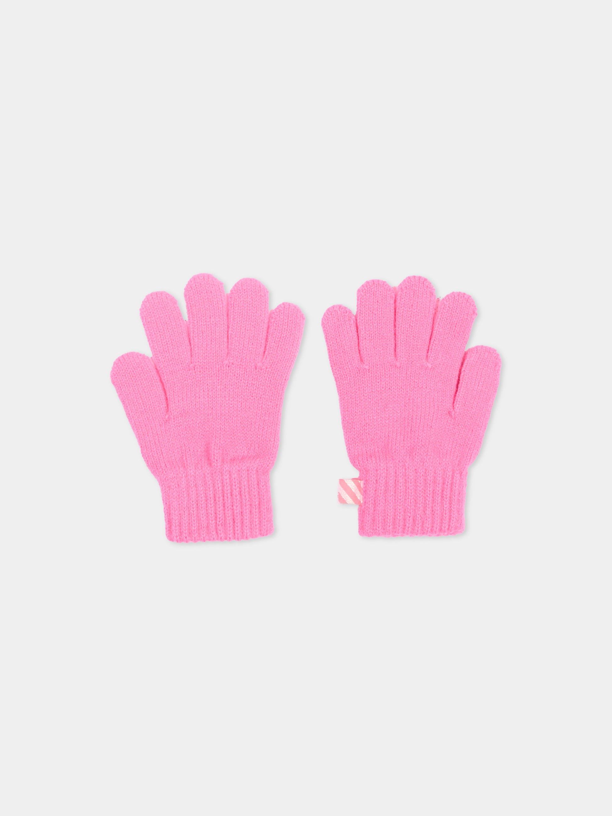 Guanti fucsia per bambina con logo,Billieblush,U22541 47A