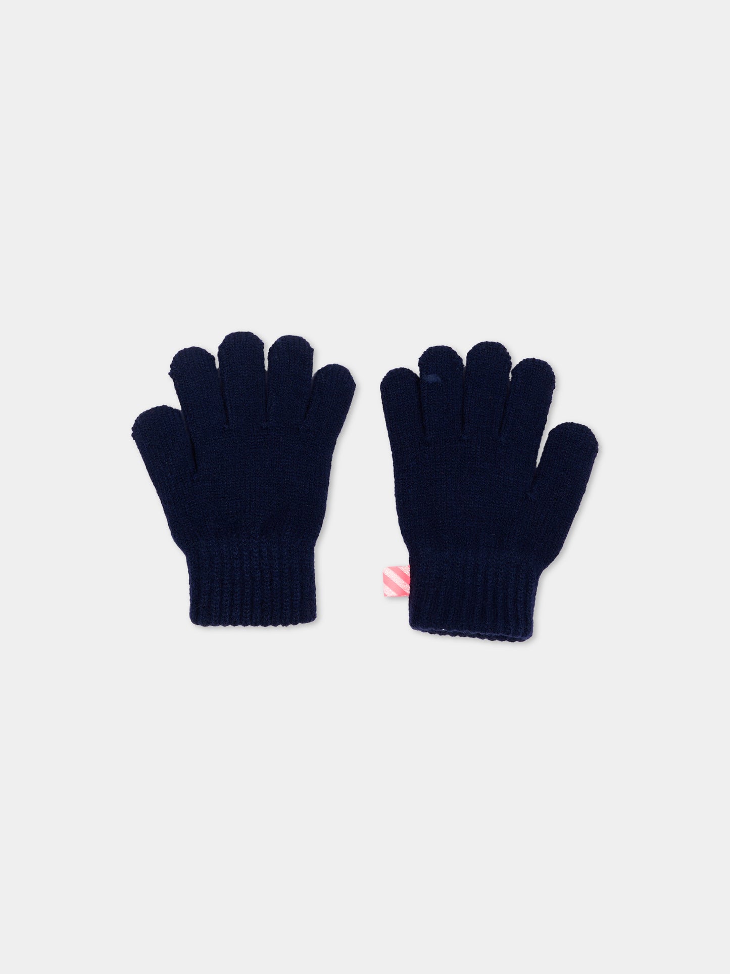 Guanti blu per bambina con logo,Billieblush,U22541 85T