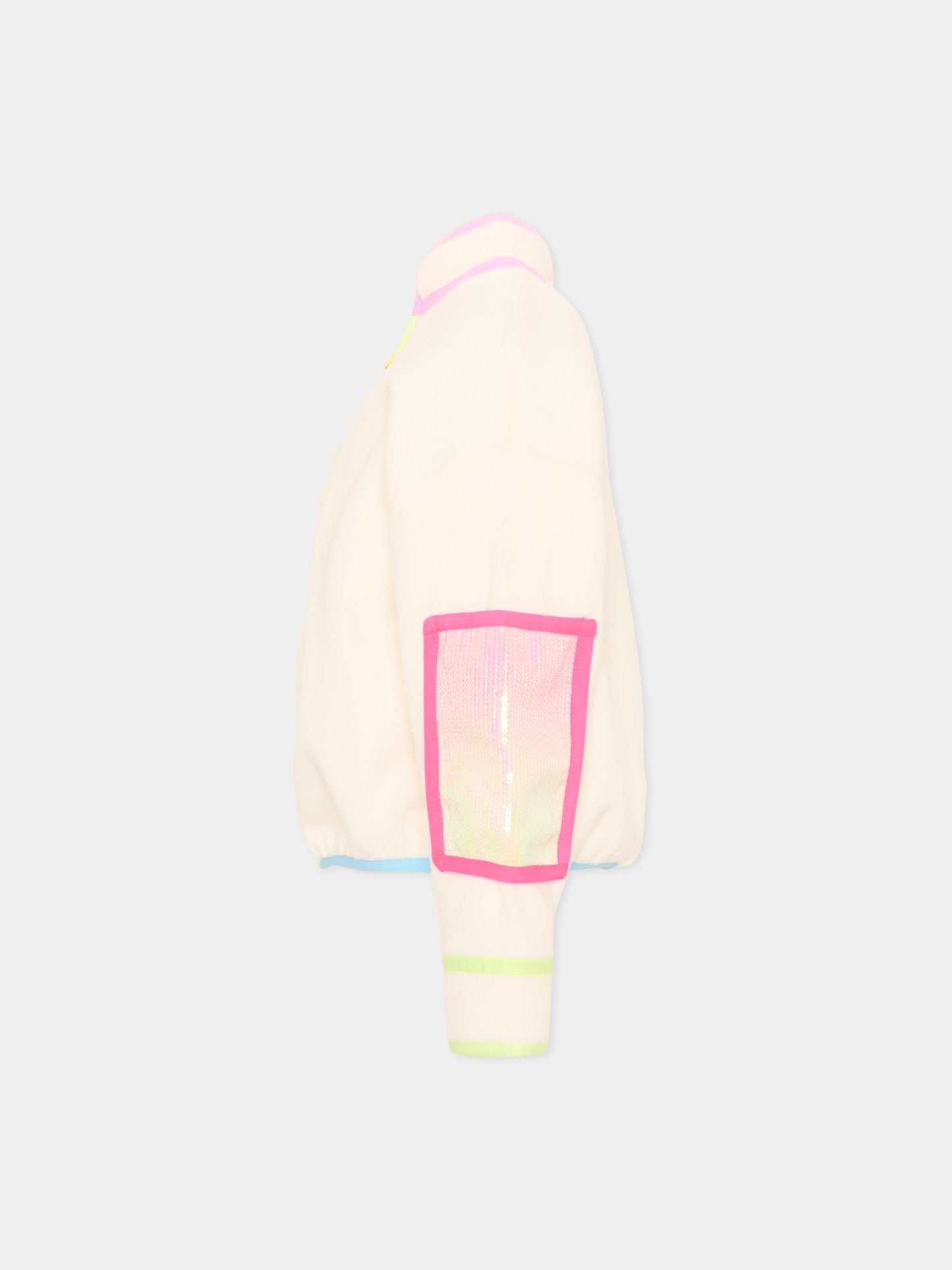 Bomber avorio per bambina con patch,Billieblush,U22565 243