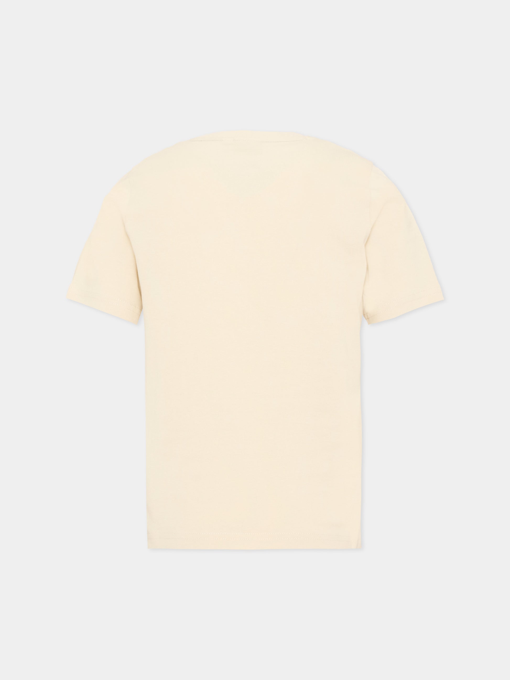 T-Shirt beige per bambino con logo,Boss,J52711 21C