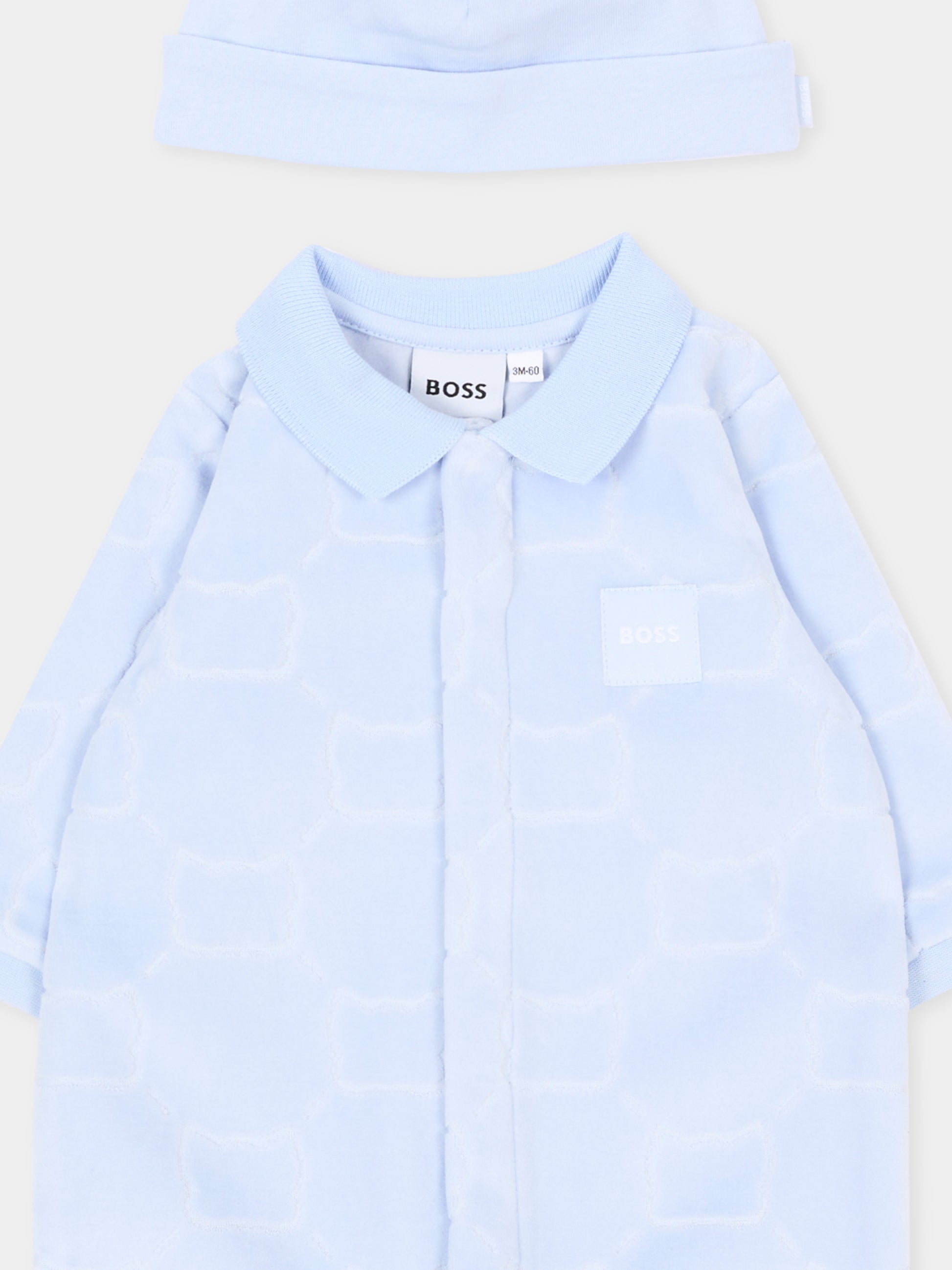Set Tutine azzurro per neonato con logo,Boss,J53290 771