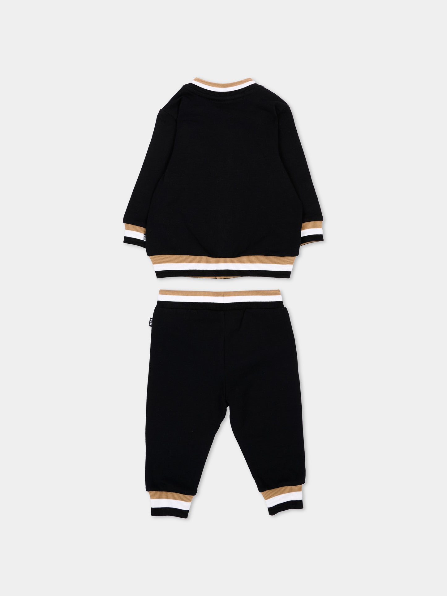 Completo sportivo nero per neonato con logo,Boss,J53305 09B