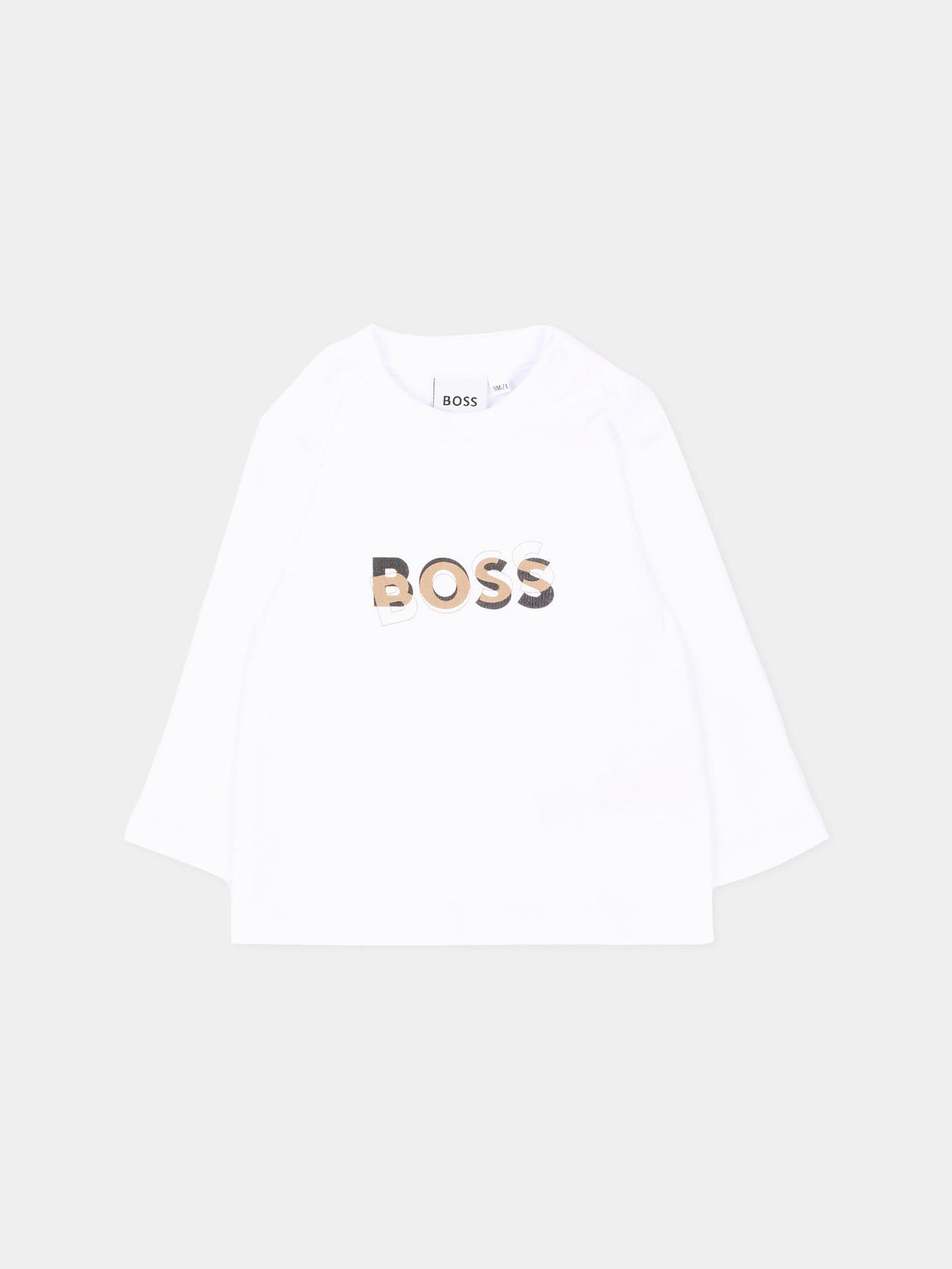 Completo sportivo beige per neonato con logo,Boss,J53305 269