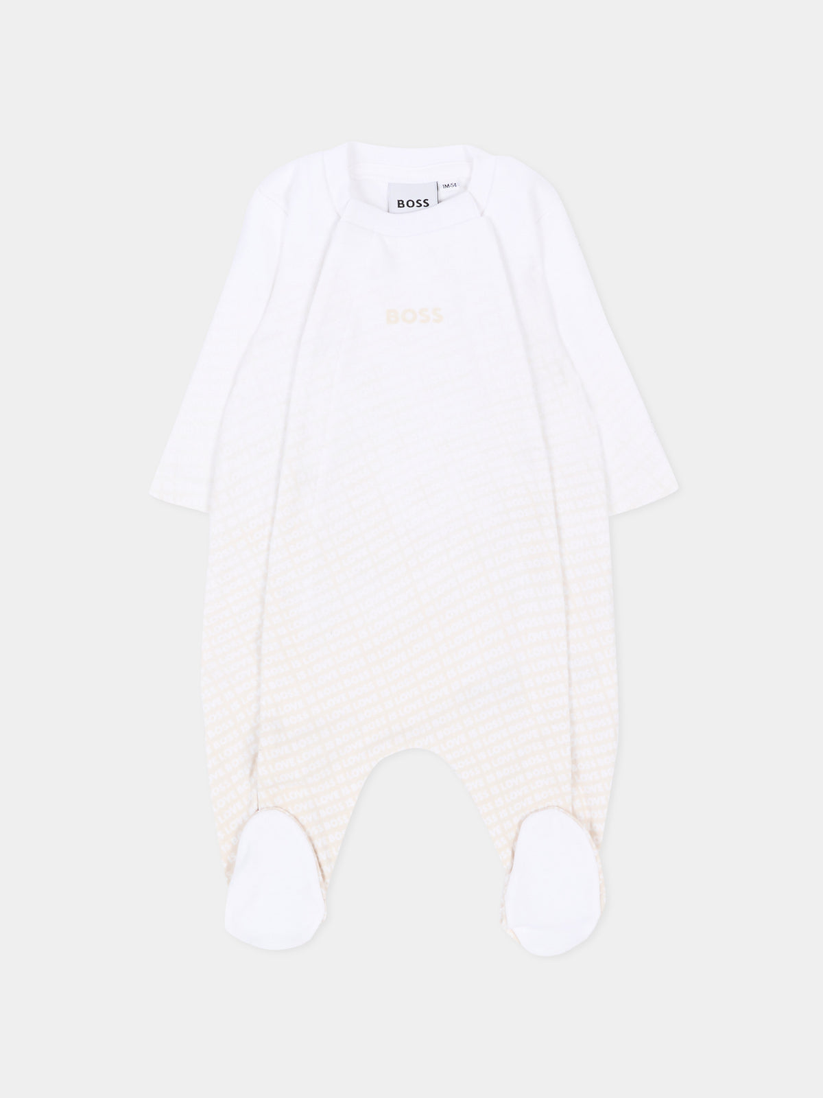 Set tutina avorio per neonato con logo,Boss,J53313 21K