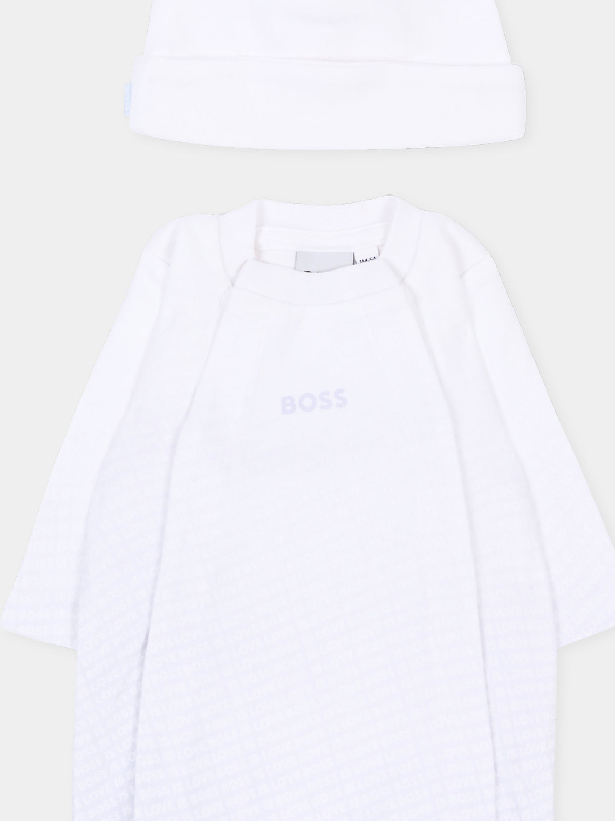 Set tutina bianco per neonato con logo,Boss,J53313 771