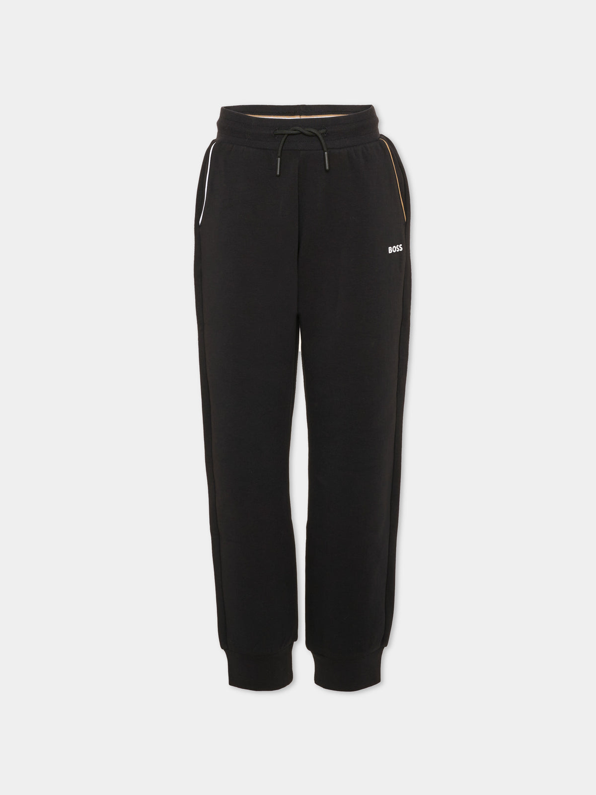 Pantalone nero per bambino con logo,Boss,J53345 09B