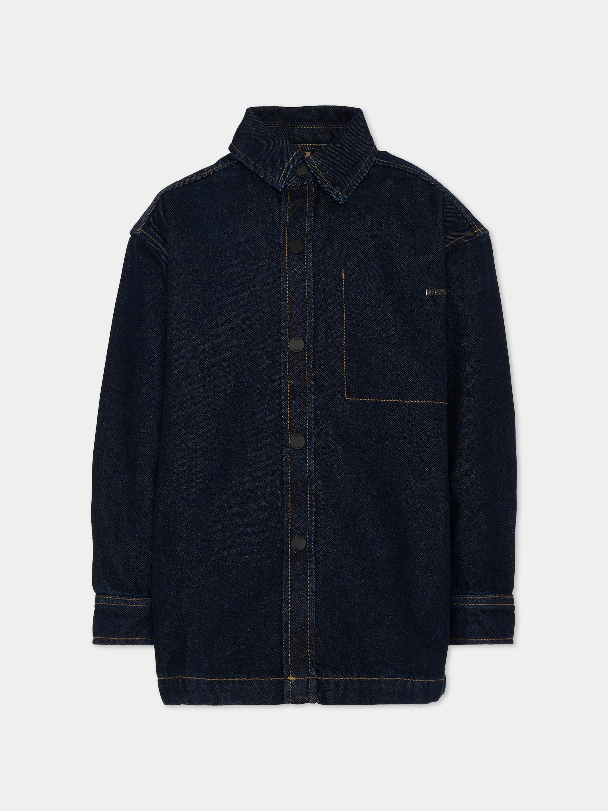 Camicia in denim per bambino con logo,Boss,J53362 Z35