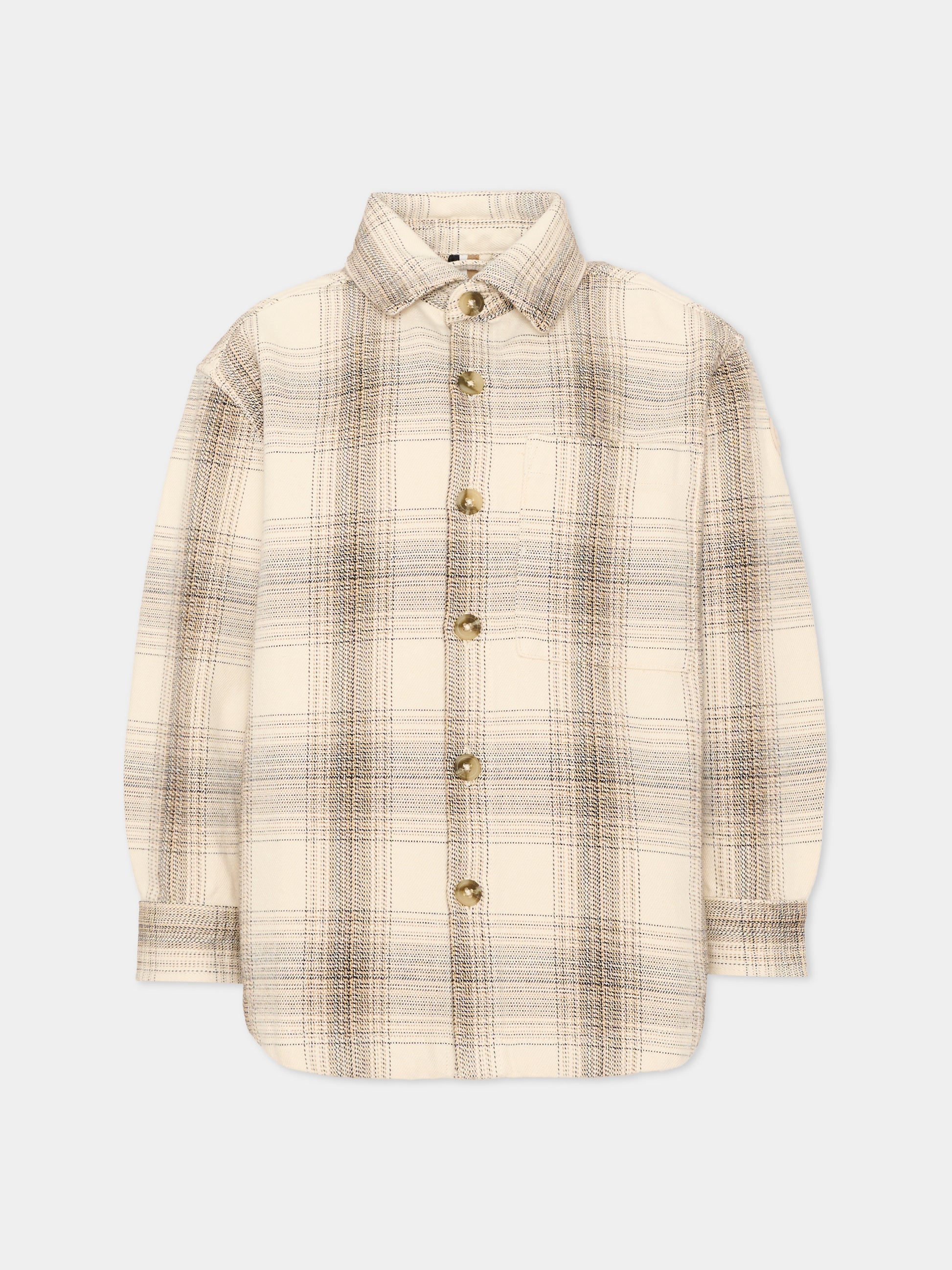 Camicia avorio per bambino con patch logo,Boss,J53364 120