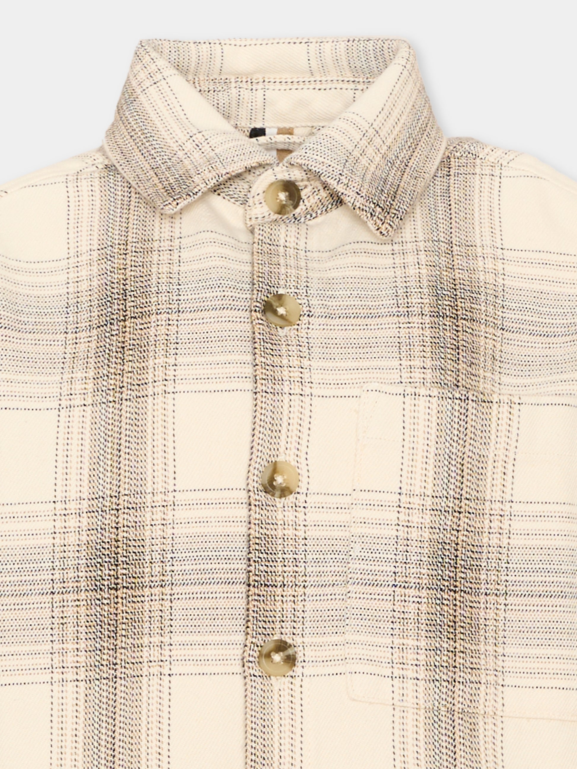 Camicia avorio per bambino con patch logo,Boss,J53364 120