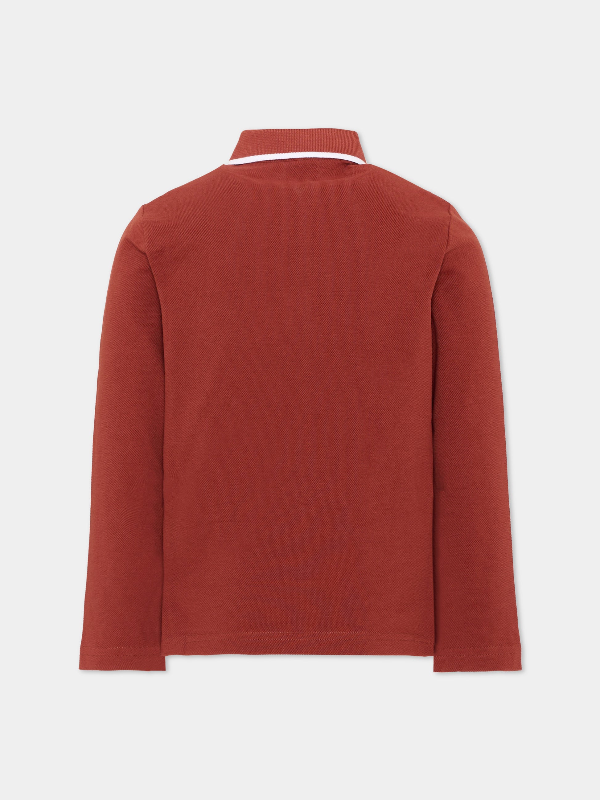 Polo bordeaux per bambino con logo,Boss,J53376 95G