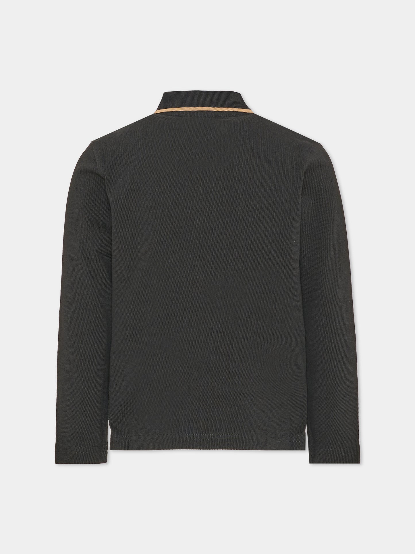 Polo a manica lunga nera per bambino,Boss,J53379 09B