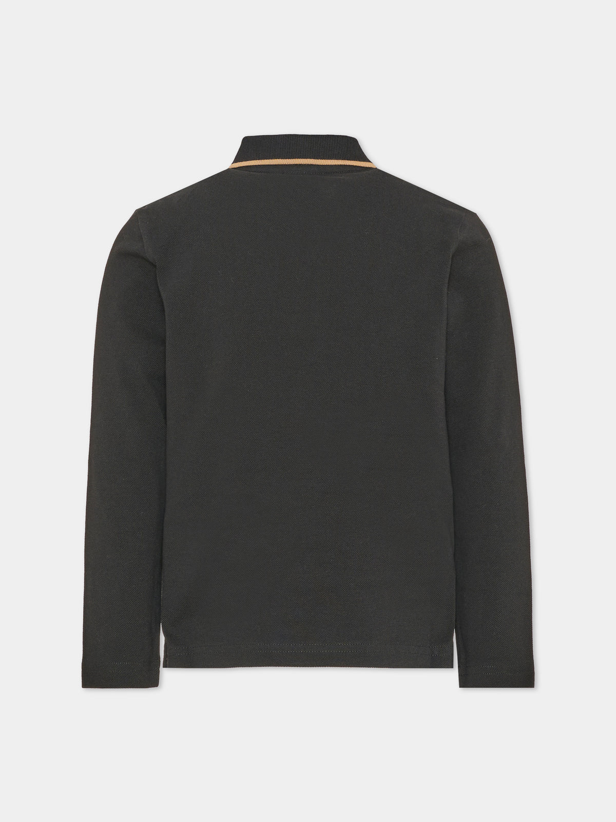 Polo a manica lunga nera per bambino,Boss,J53379 09B