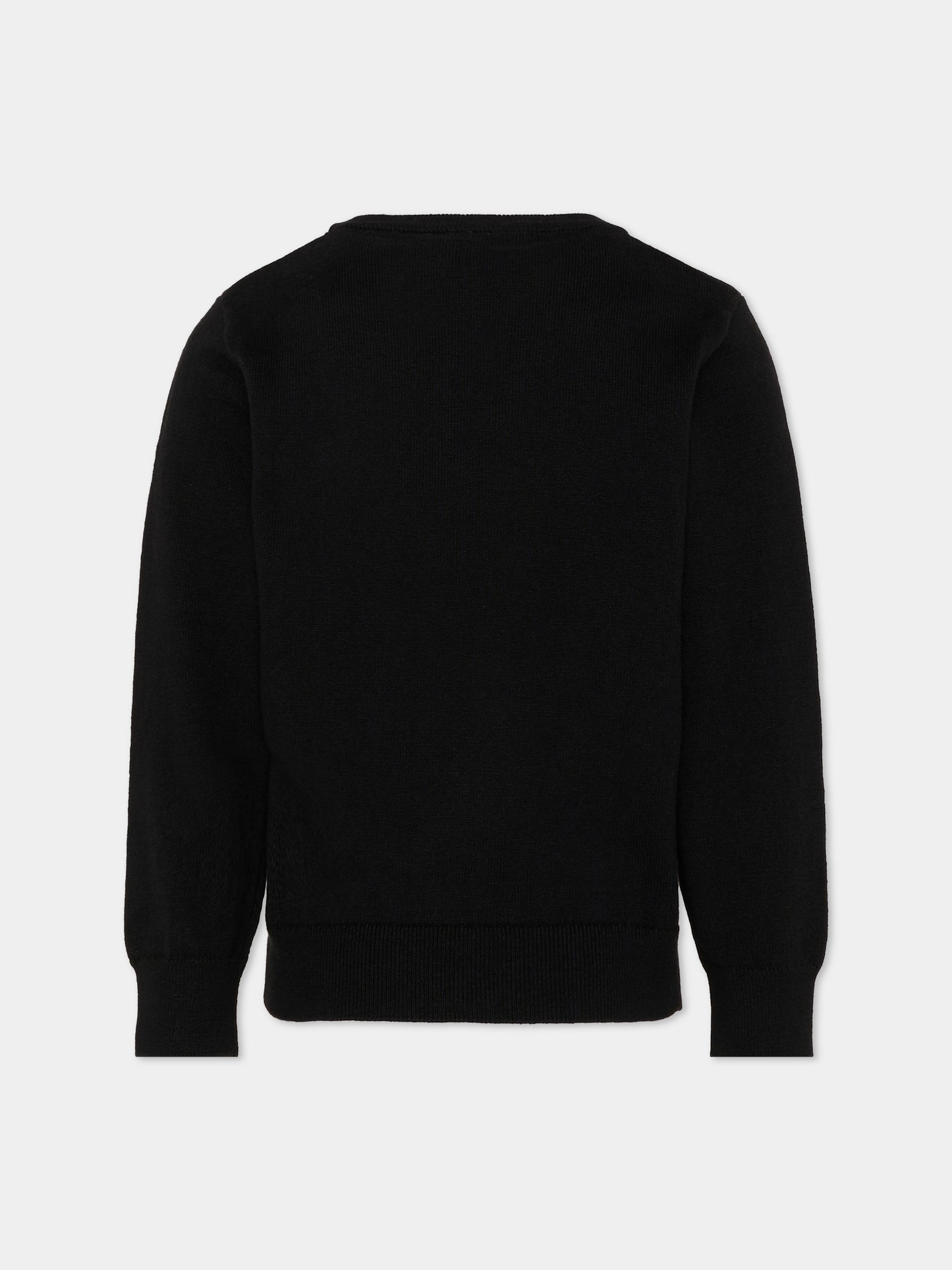 Maglione nero per bambino con logo,Boss,J53389 09B