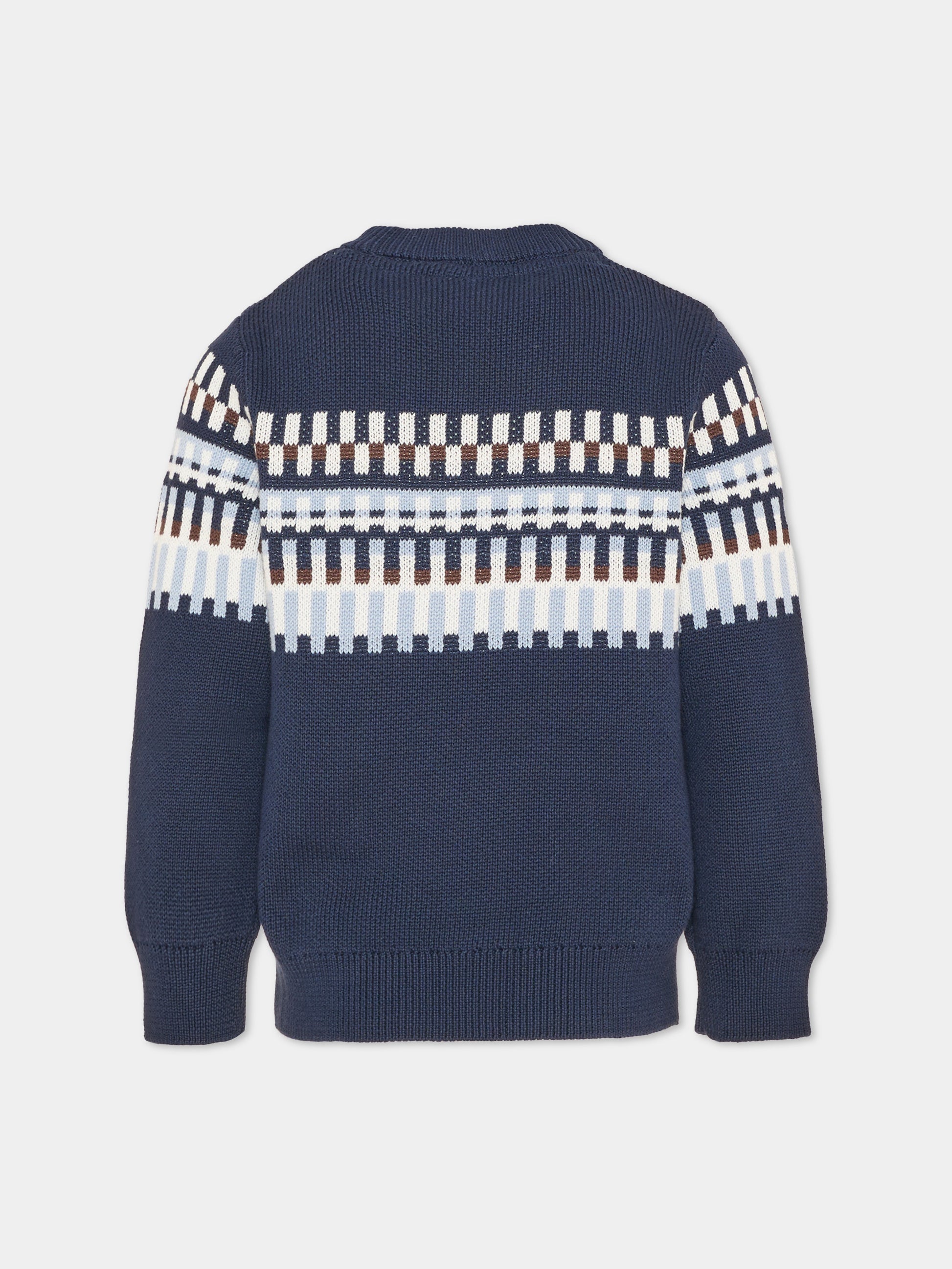 Maglione blu per bambino a righe,Boss,J53393 849