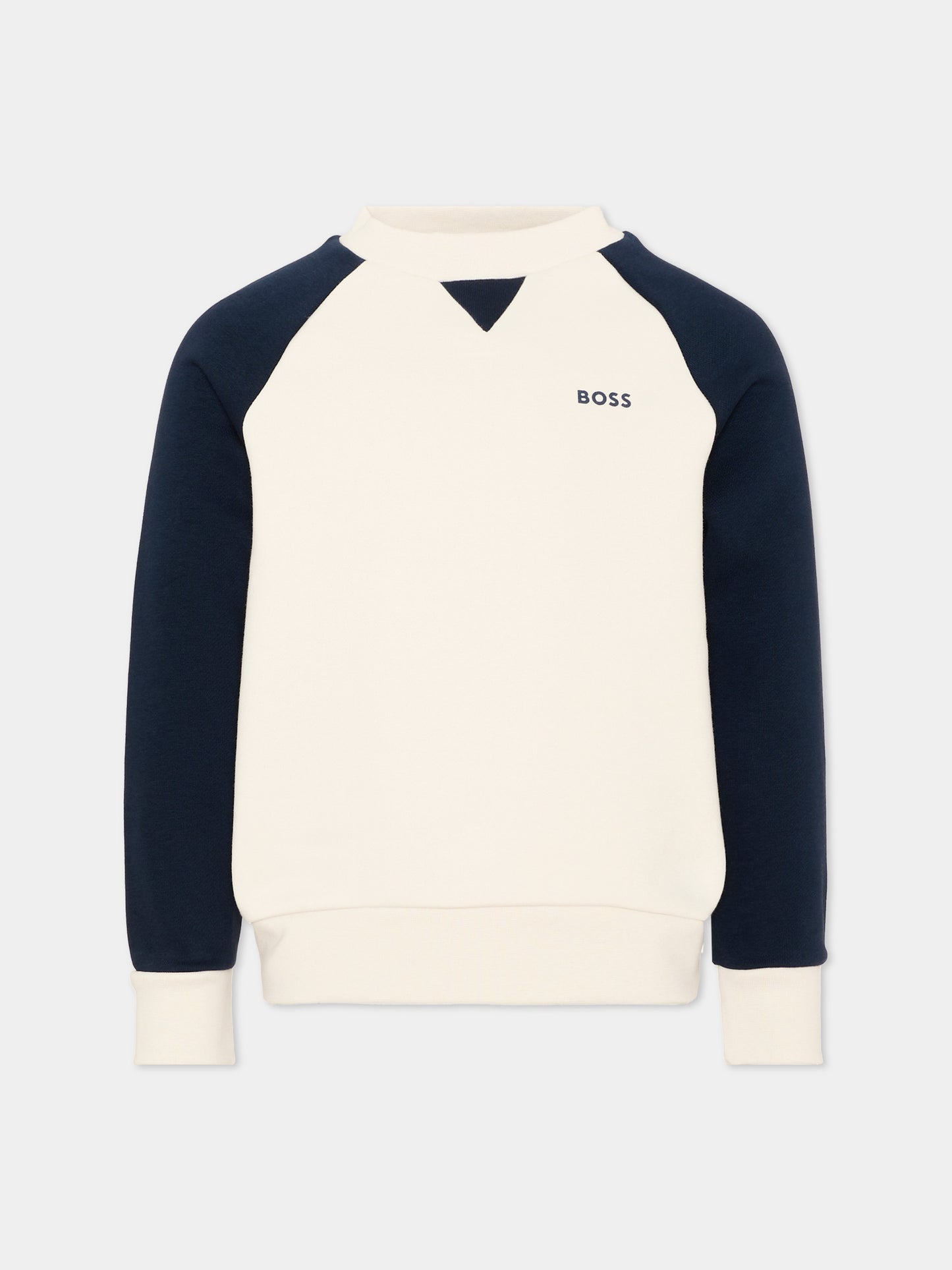 Felpa avorio per bambino con logo,Boss,J53397 120
