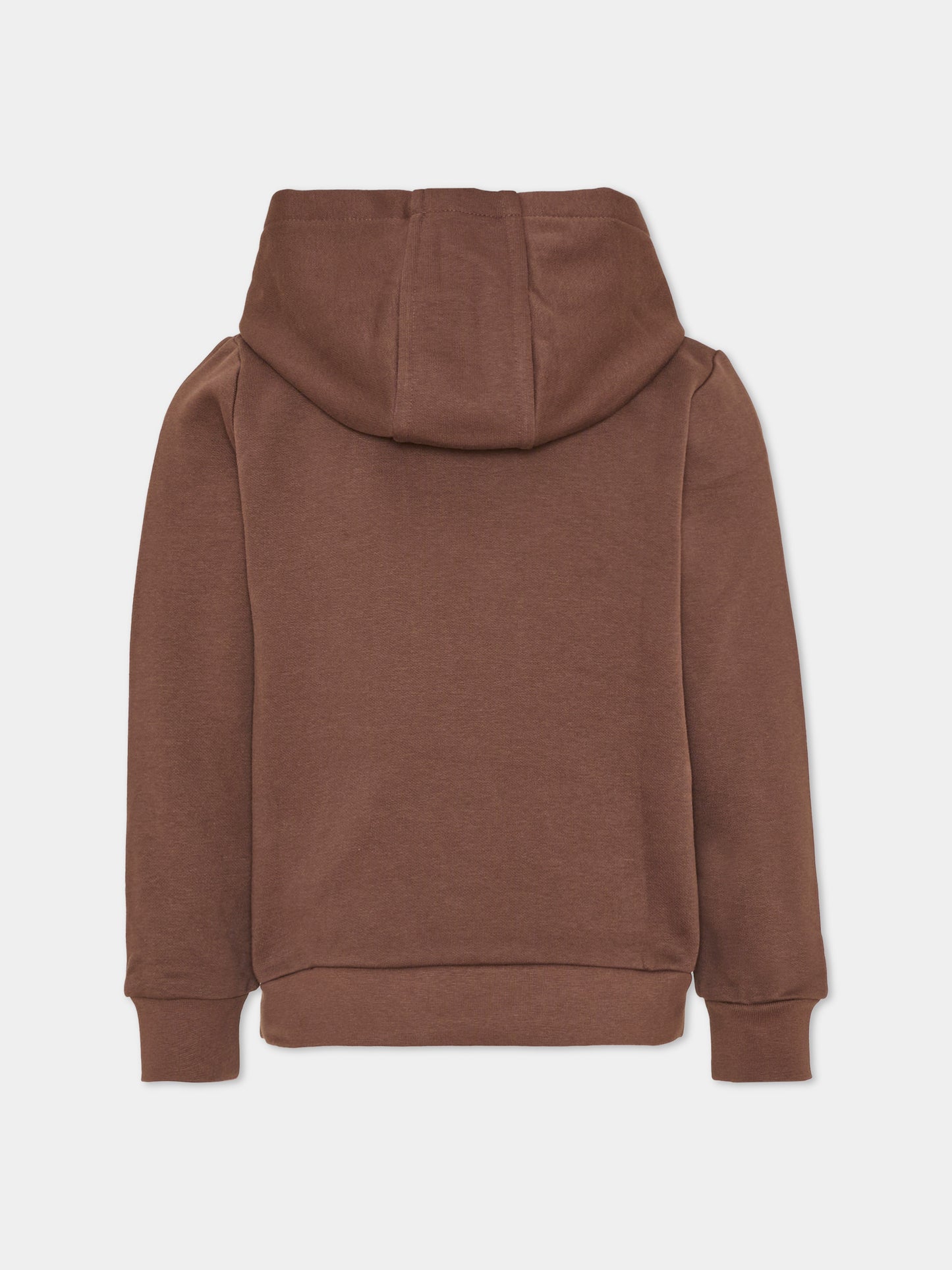 Felpa con cappuccio marrone per bambino con logo,Boss,J53400 343