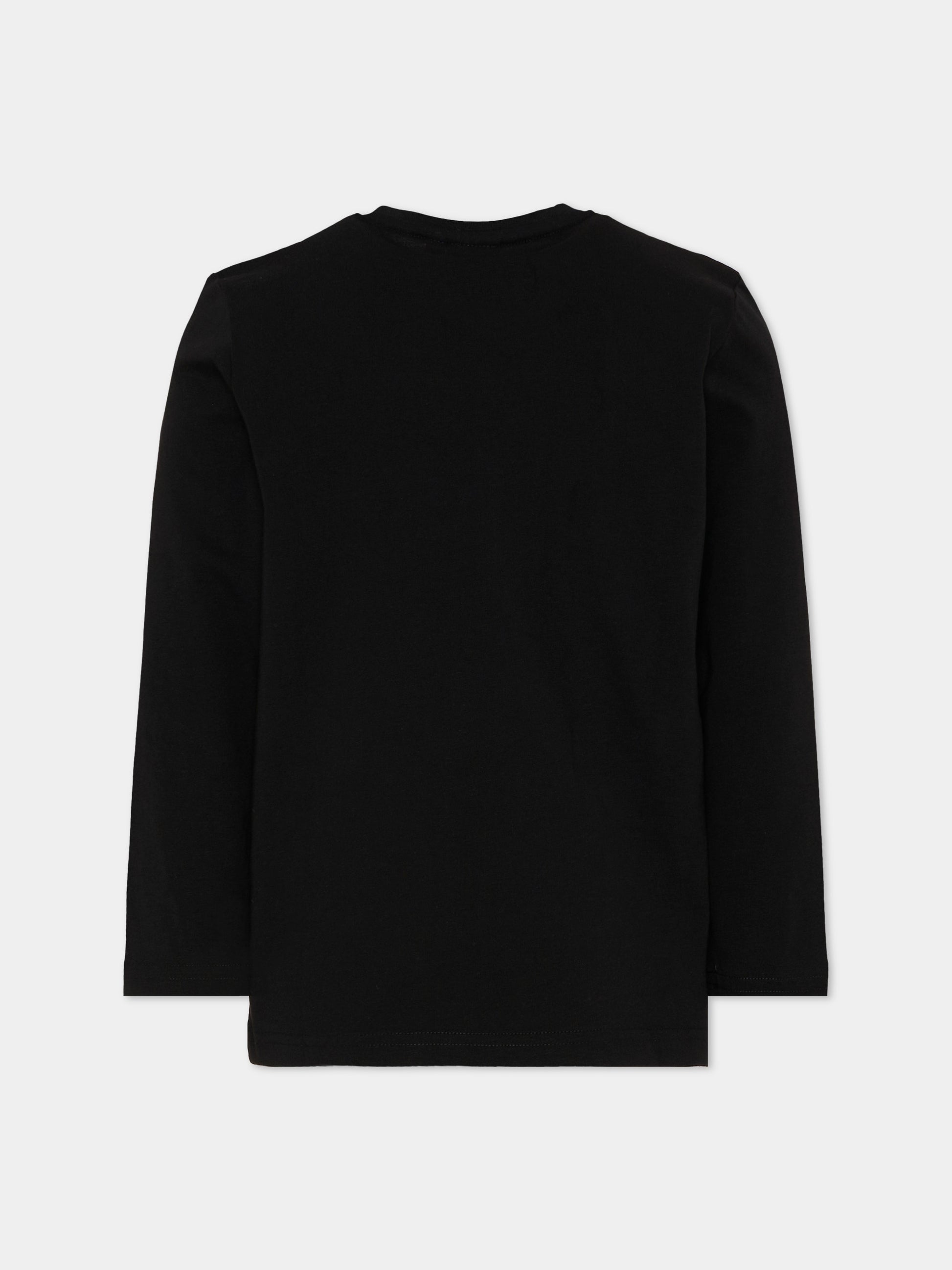 T-shirt nera per bambino con logo,Boss,J53418 09B