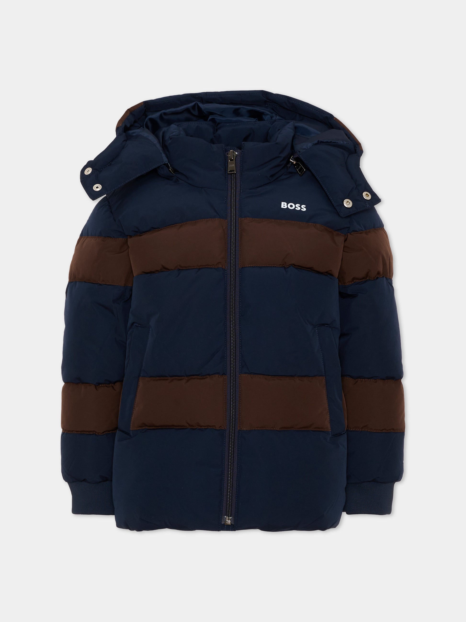 Piumini blu per bambino con logo,Boss,J53435 849