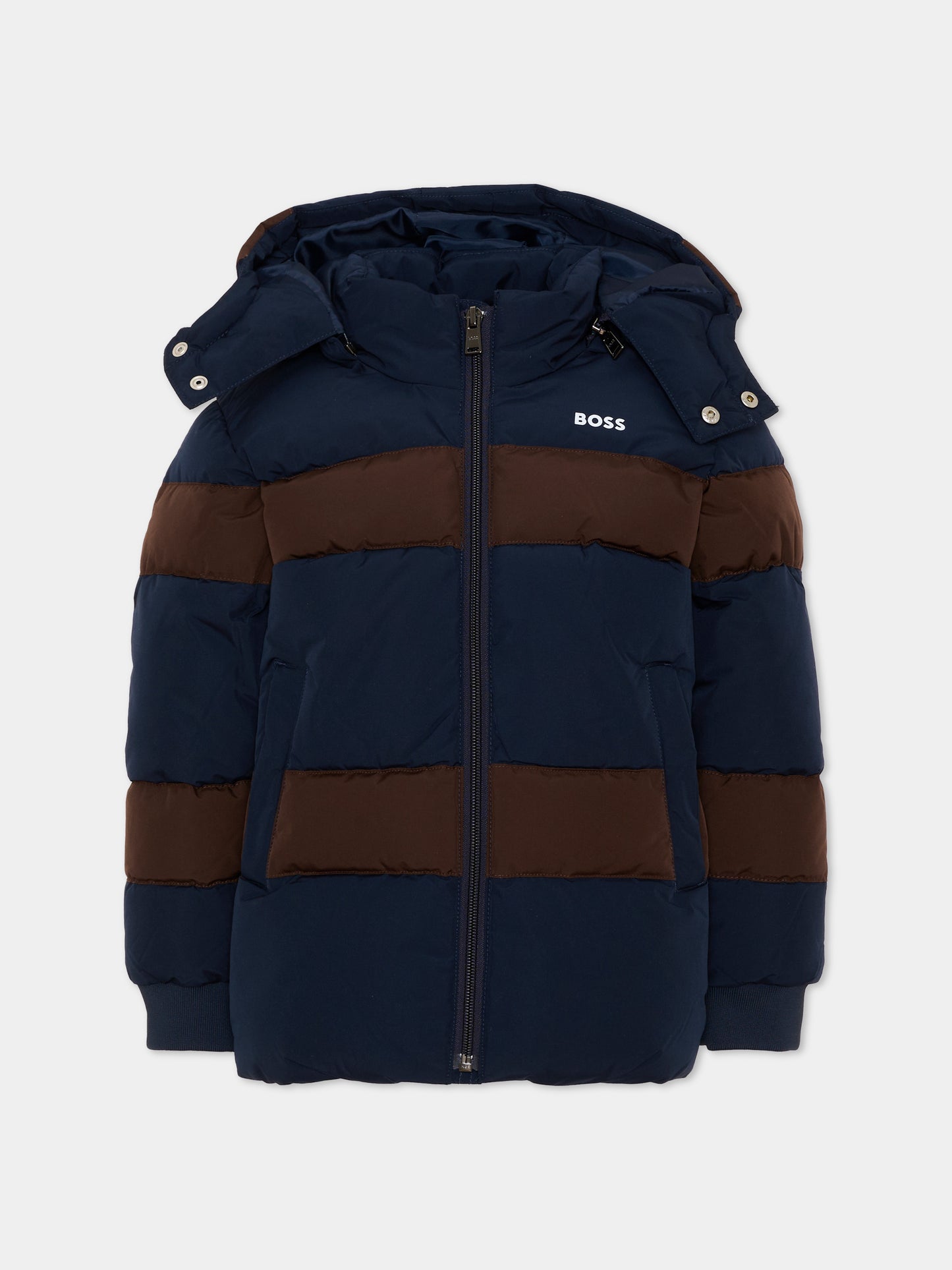 Piumini blu per bambino con logo,Boss,J53435 849