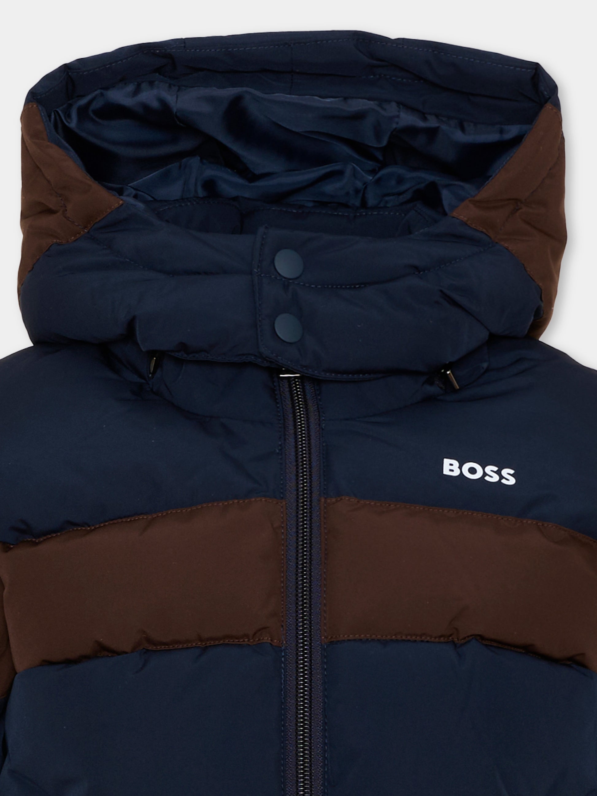 Piumini blu per bambino con logo,Boss,J53435 849