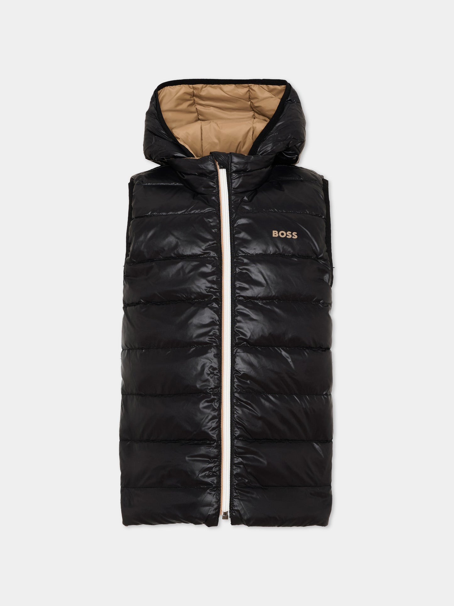 Gilet beige per bambino con logo,Boss,J53436 269