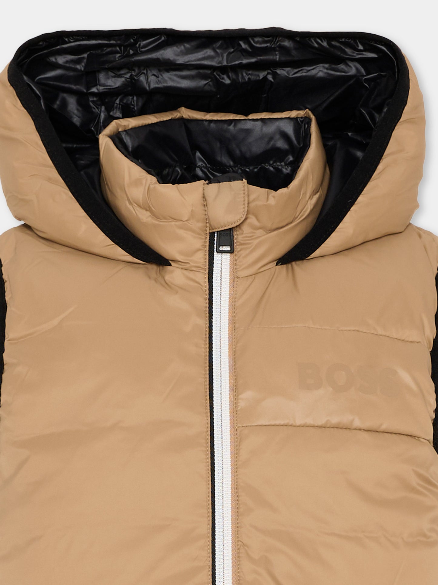 Gilet beige per bambino con logo,Boss,J53436 269