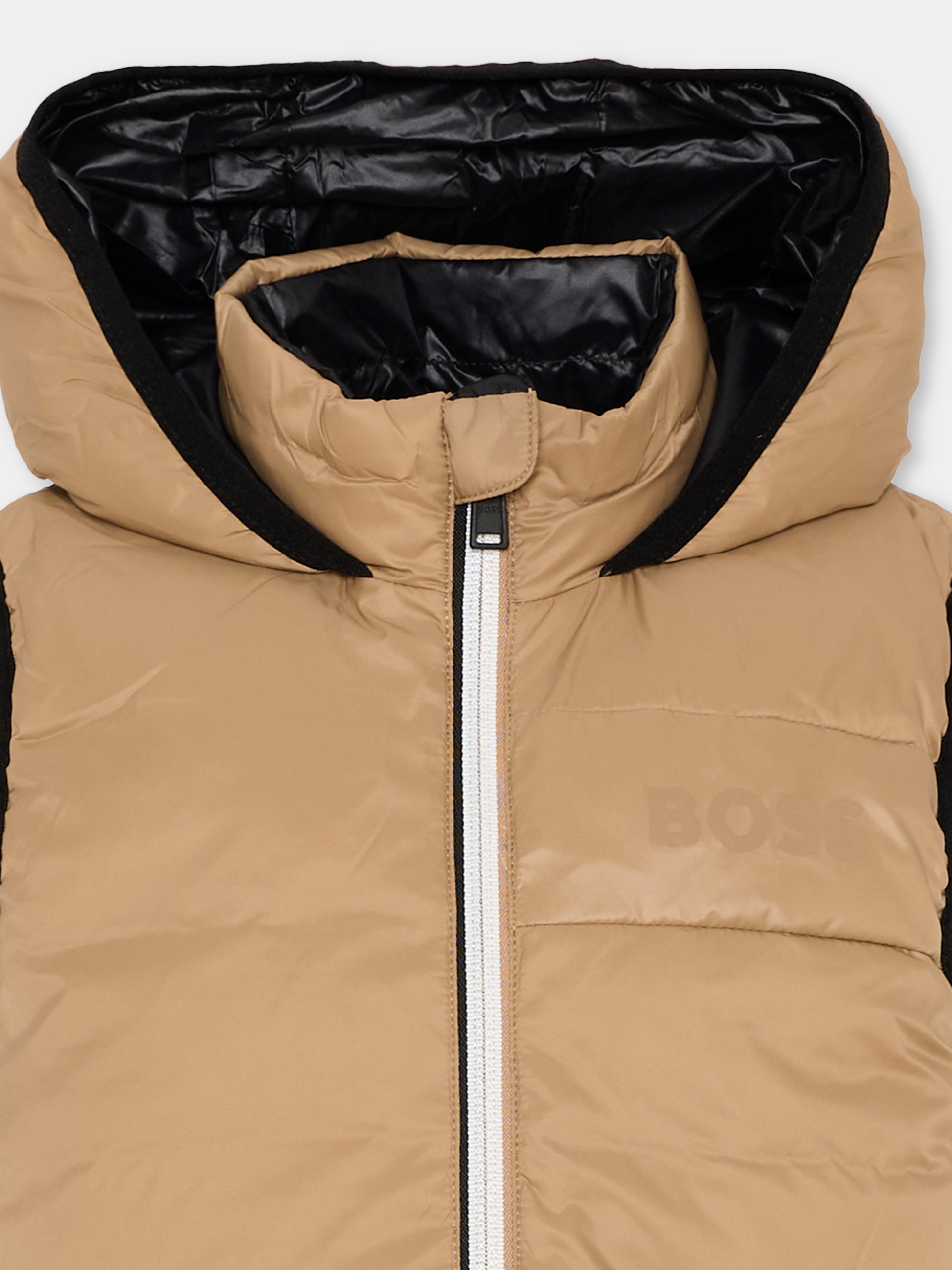 Gilet beige per bambino con logo,Boss,J53436 269