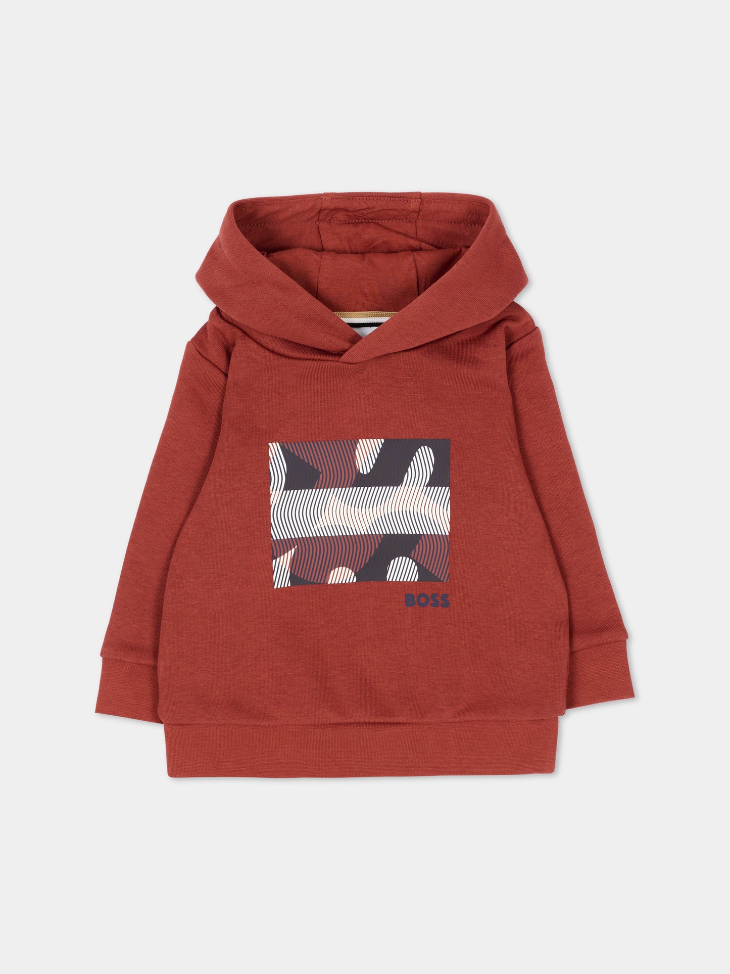 Felpa bordeaux per neonato con logo,Boss,J53492 95G