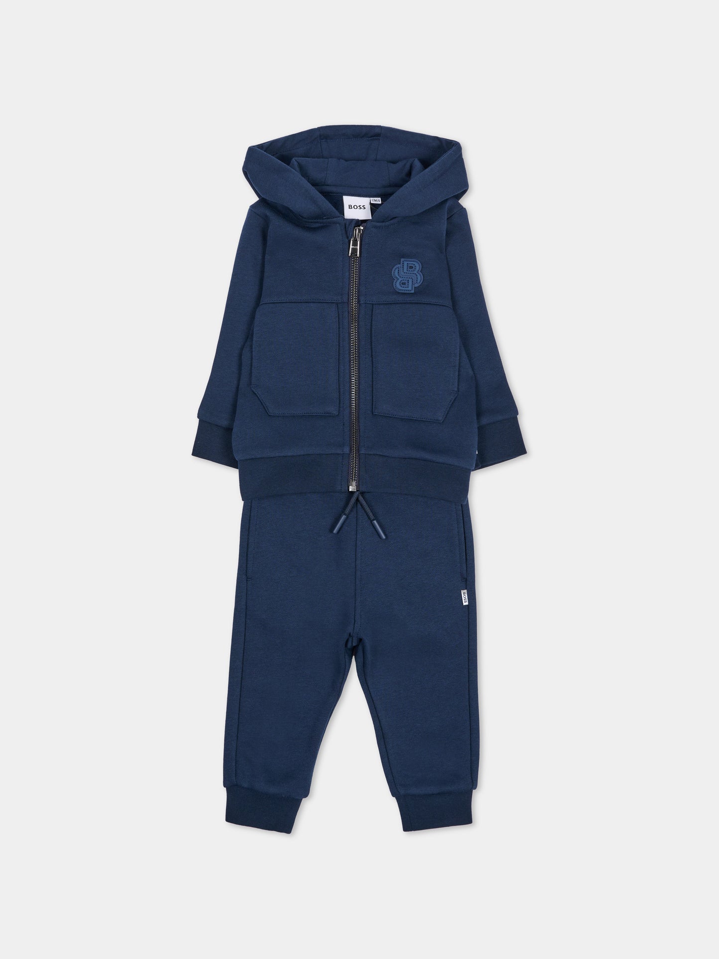 Completo sportivo lungo blu per neonato,Boss,J53512 849
