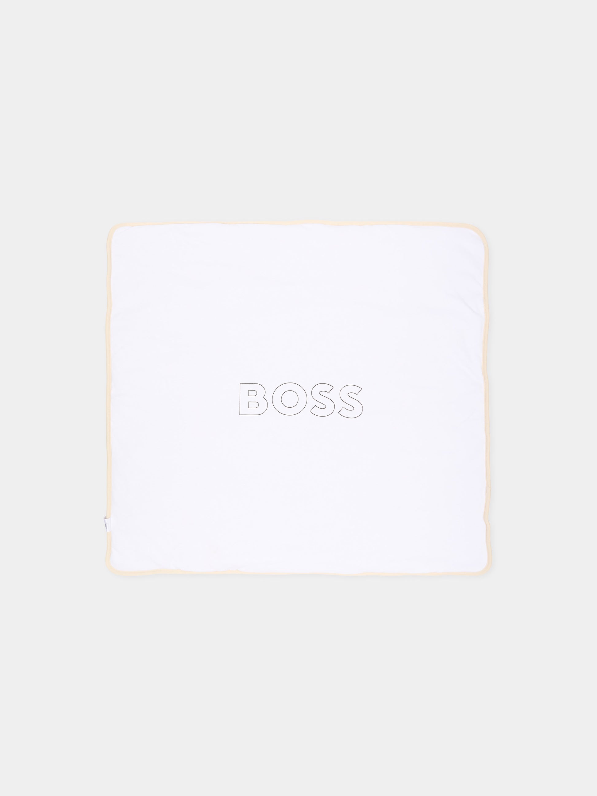 Coperta avorio per neonato con logo,Boss,J53571 21K