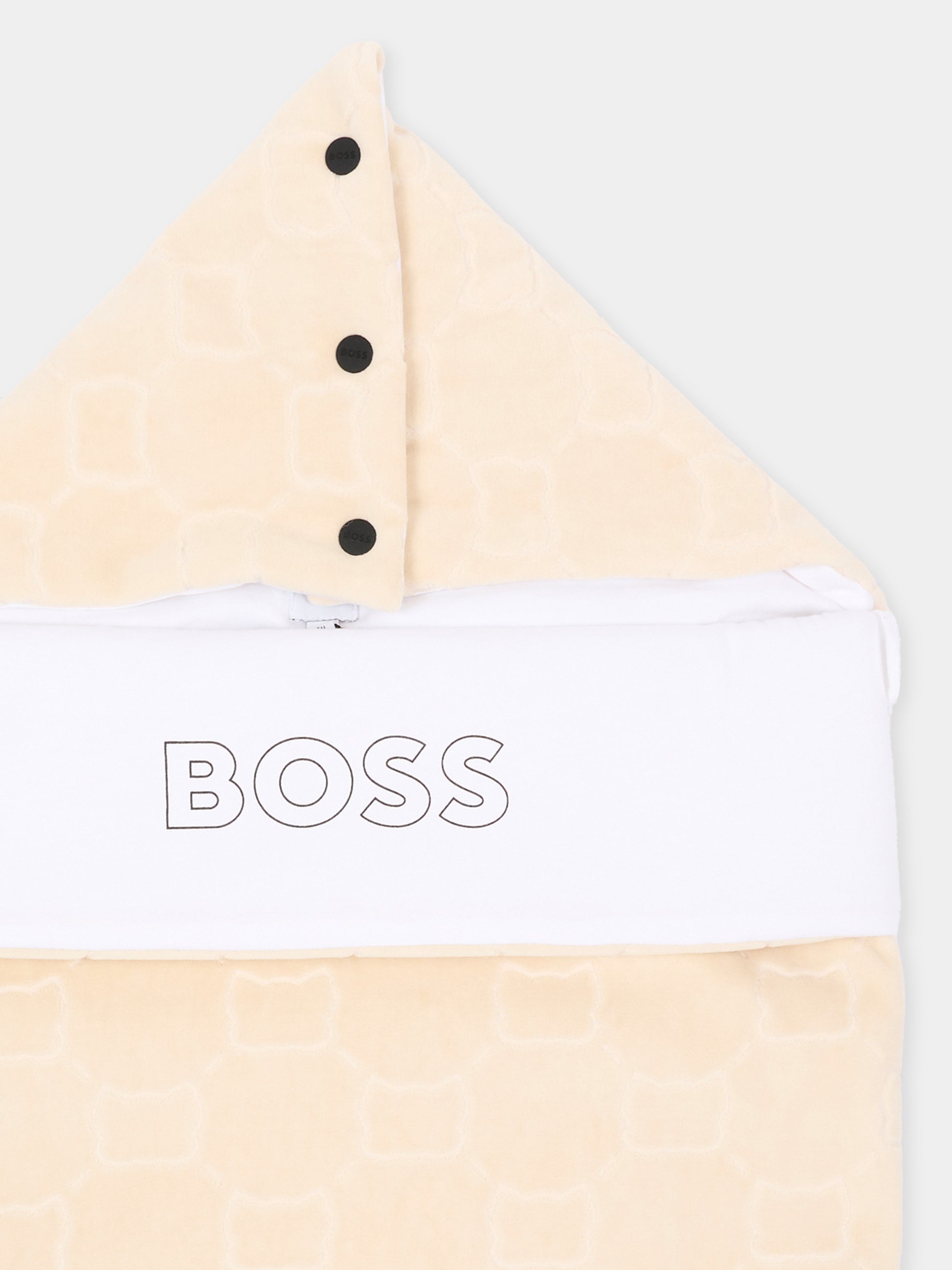 Sacco nanna avorio per neonato con logo,Boss,J53574 21K
