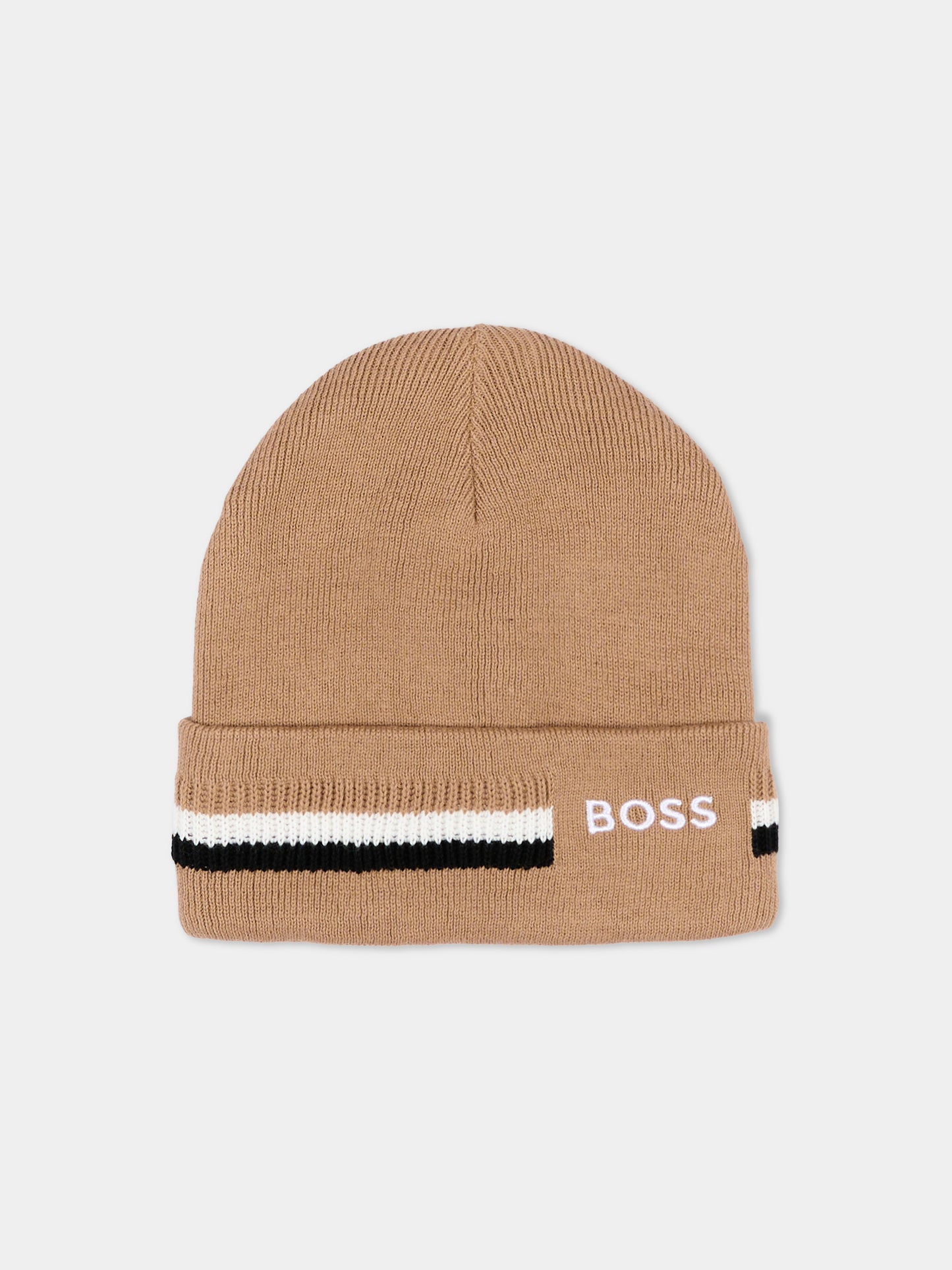 Berretto beige per bambino con logo,Boss,J53586 269