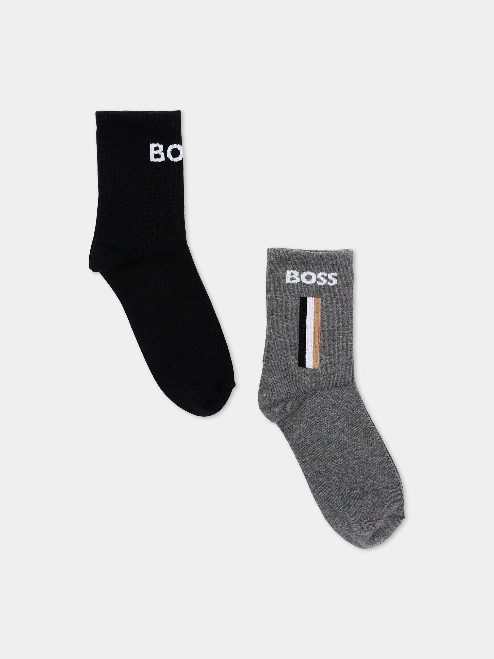 Calze Spugna multicolor per bambino con logo,Boss,J53592 09B