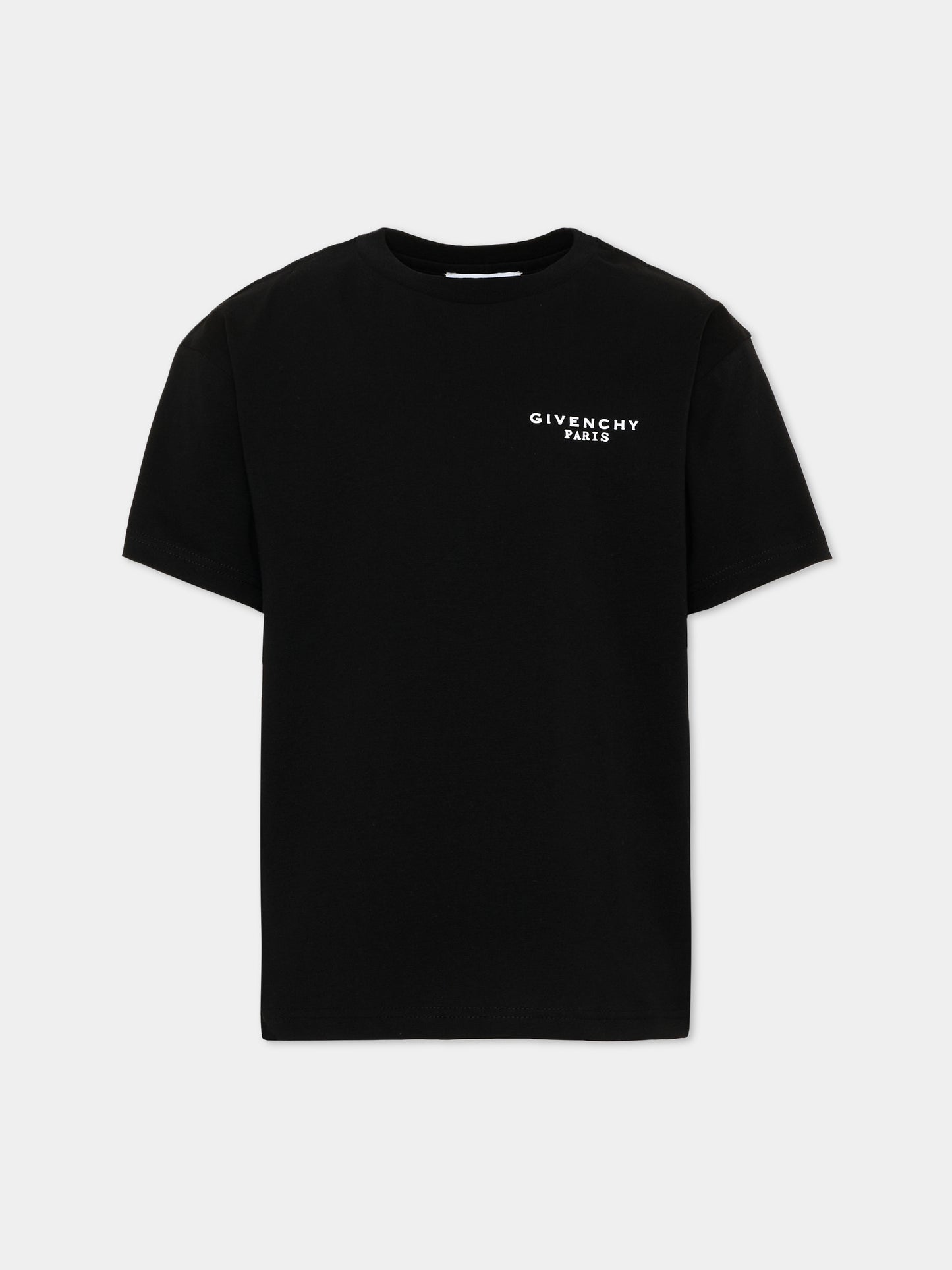 T-Shirt nera per bambini con logo,Givenchy Kids,H31280 09B