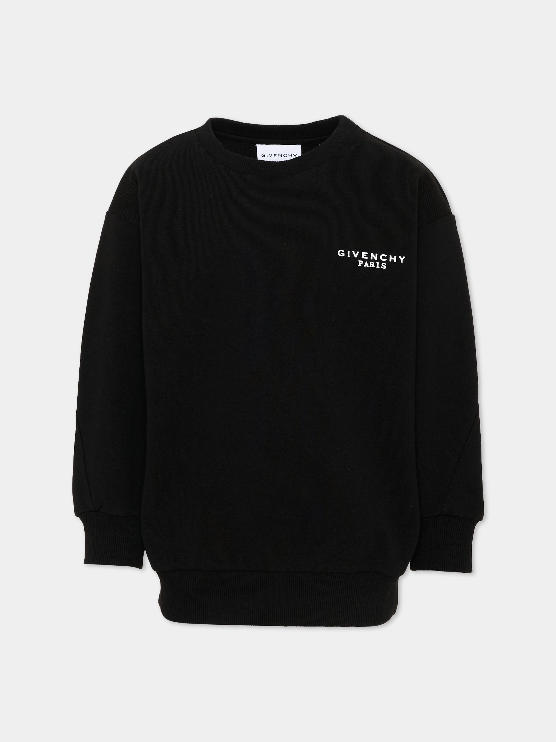 Felpa nera per bambini con logo,Givenchy Kids,H31282 09B