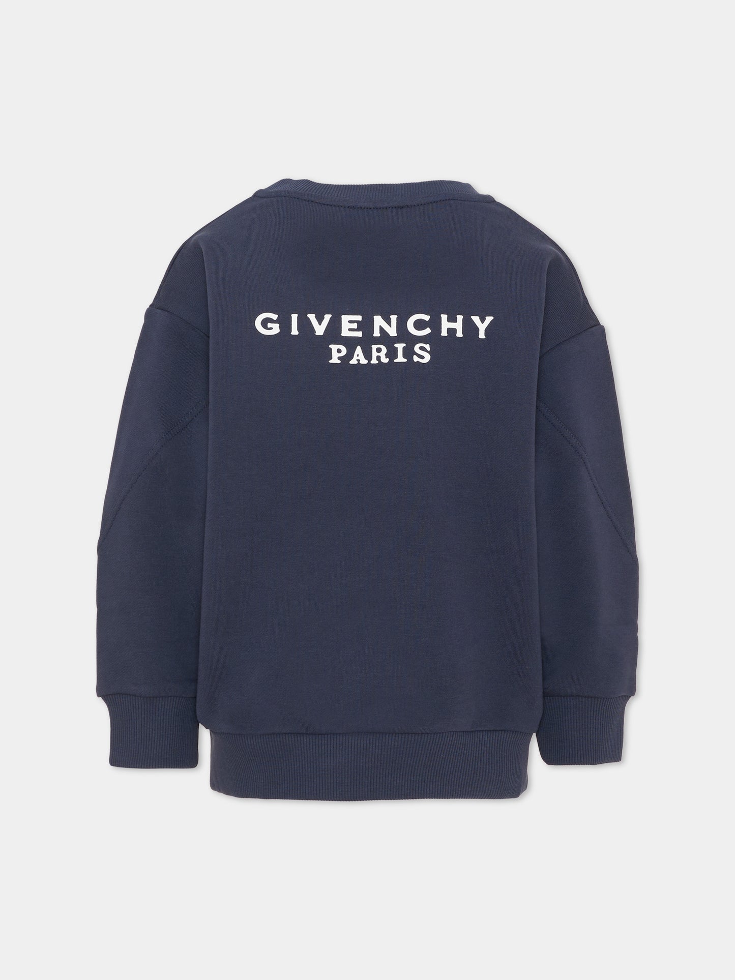 Felpa blu per bambini con logo,Givenchy Kids,H31282 853