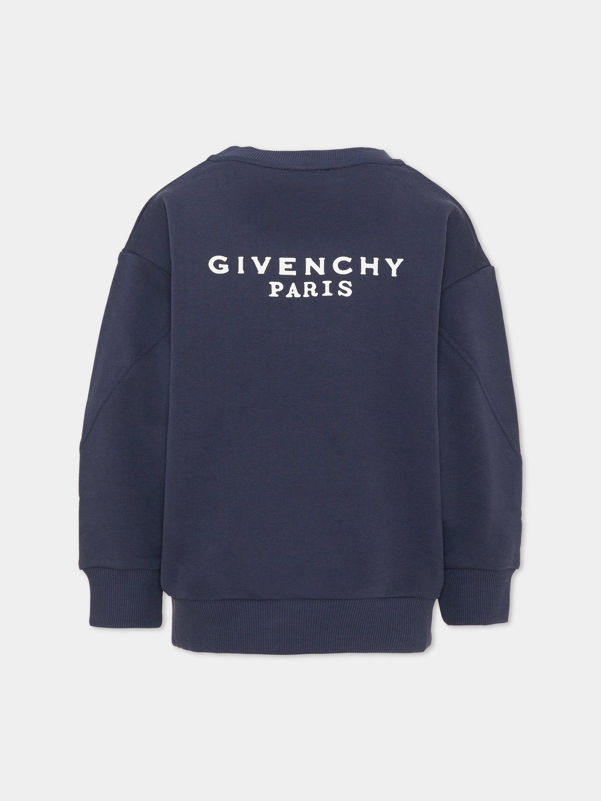 Felpa blu per bambini con logo,Givenchy Kids,H31282 853