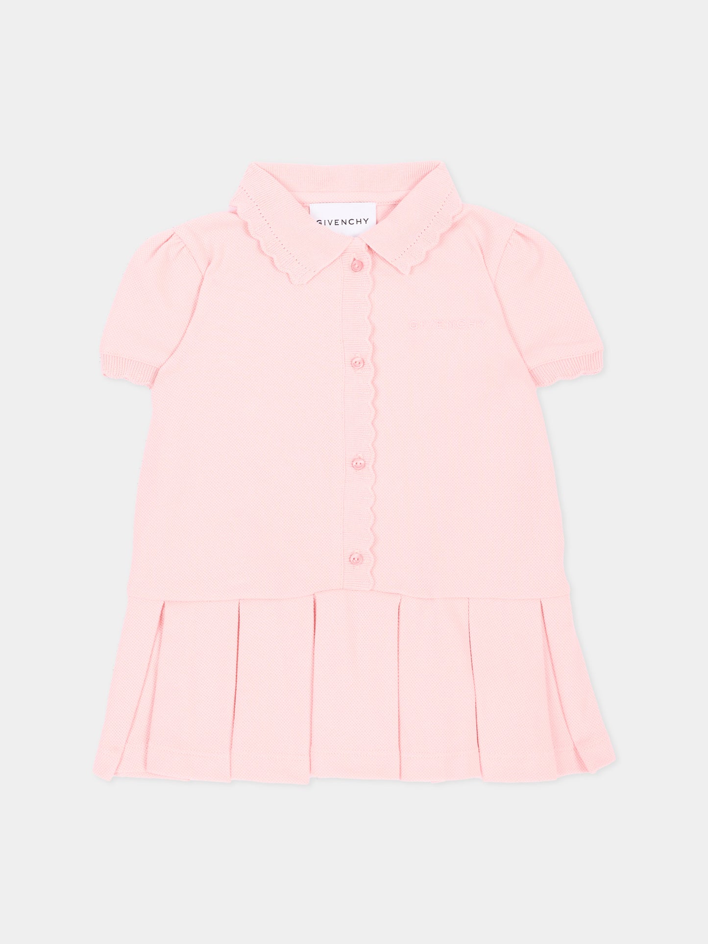 Vestito rosa per neonata con logo,Givenchy Kids,H31301 46G