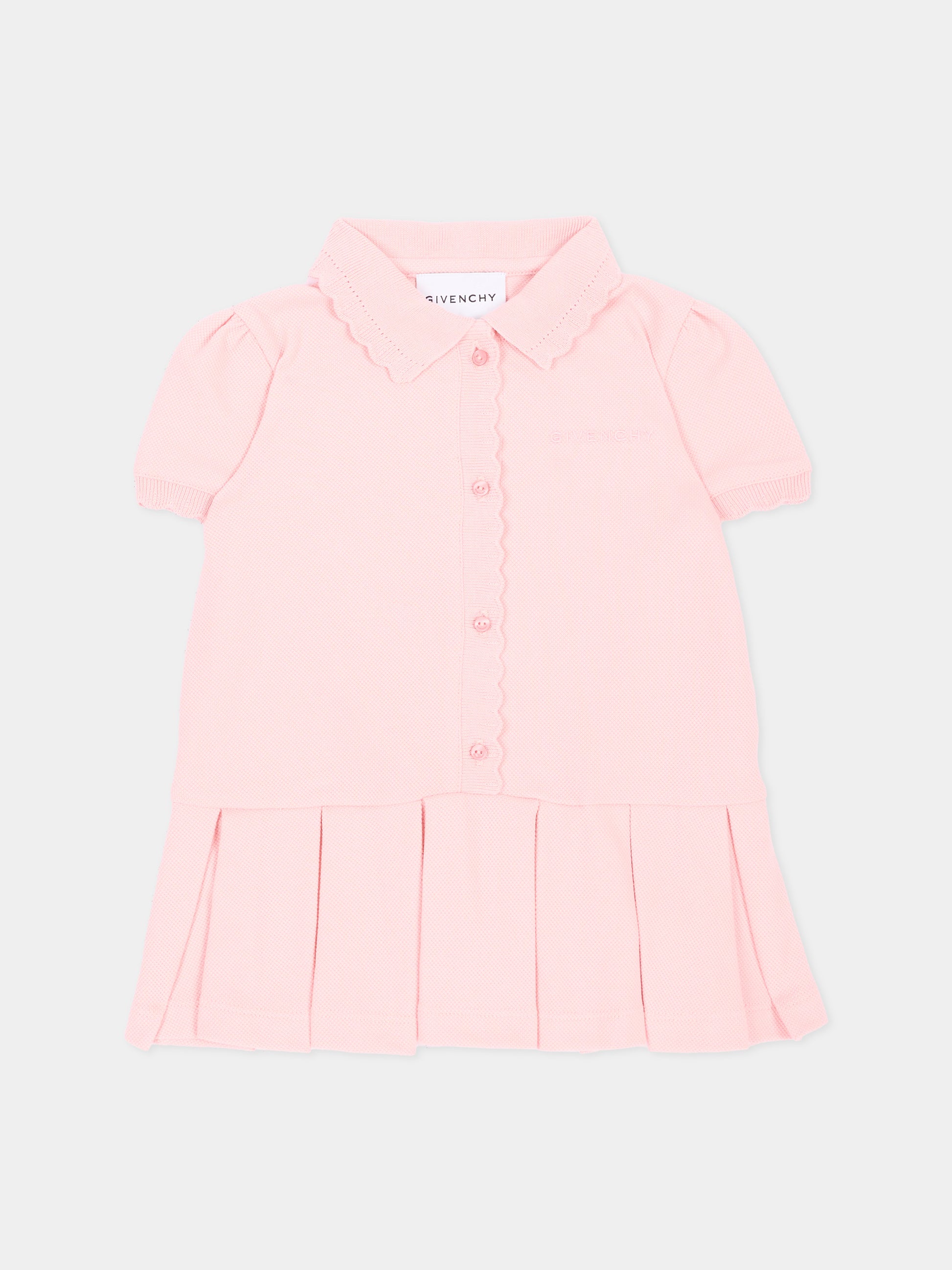 Vestito rosa per neonata con logo,Givenchy Kids,H31301 46G