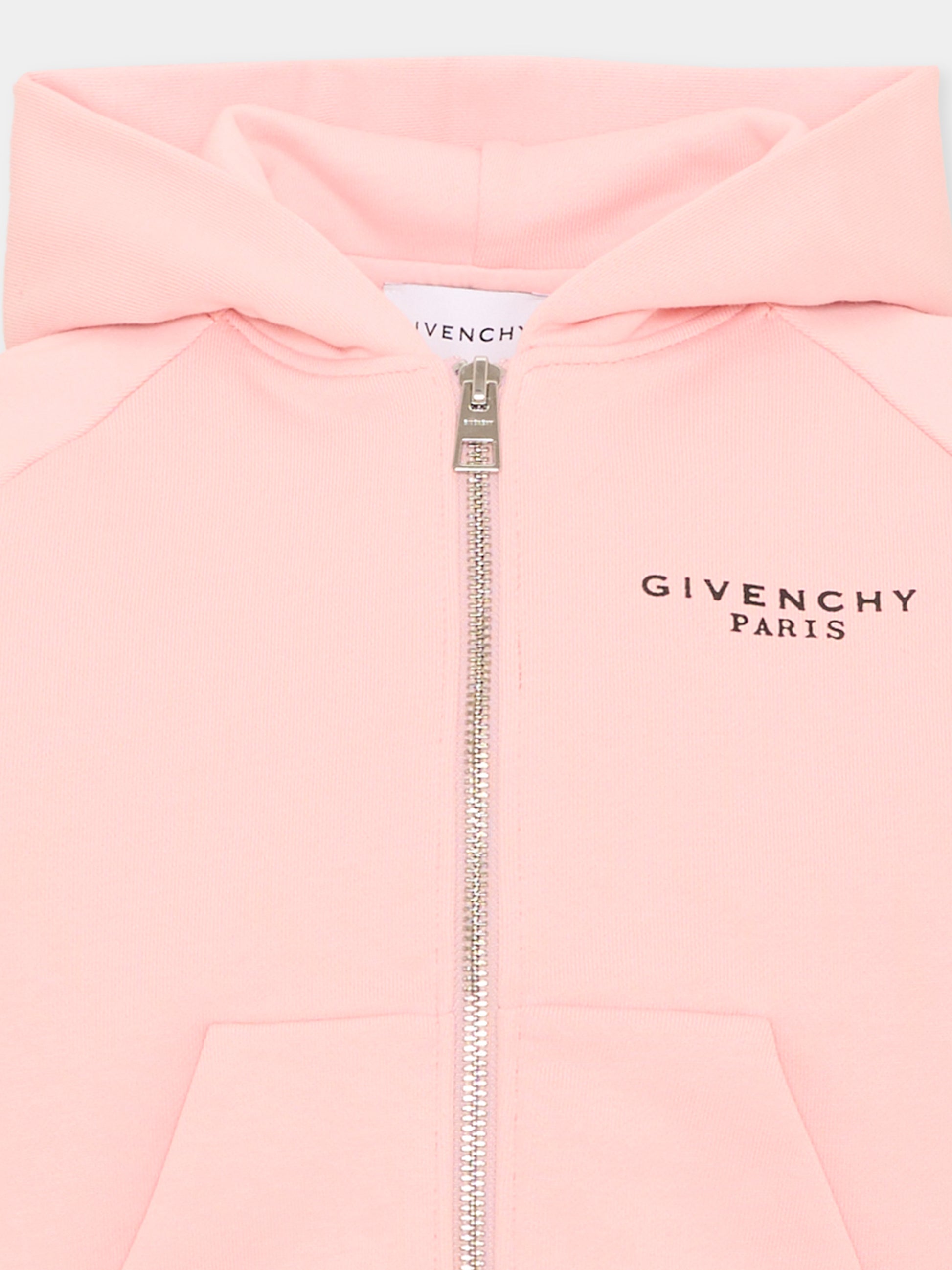 Felpa rosa per bambina con logo,Givenchy Kids,H31327 46G