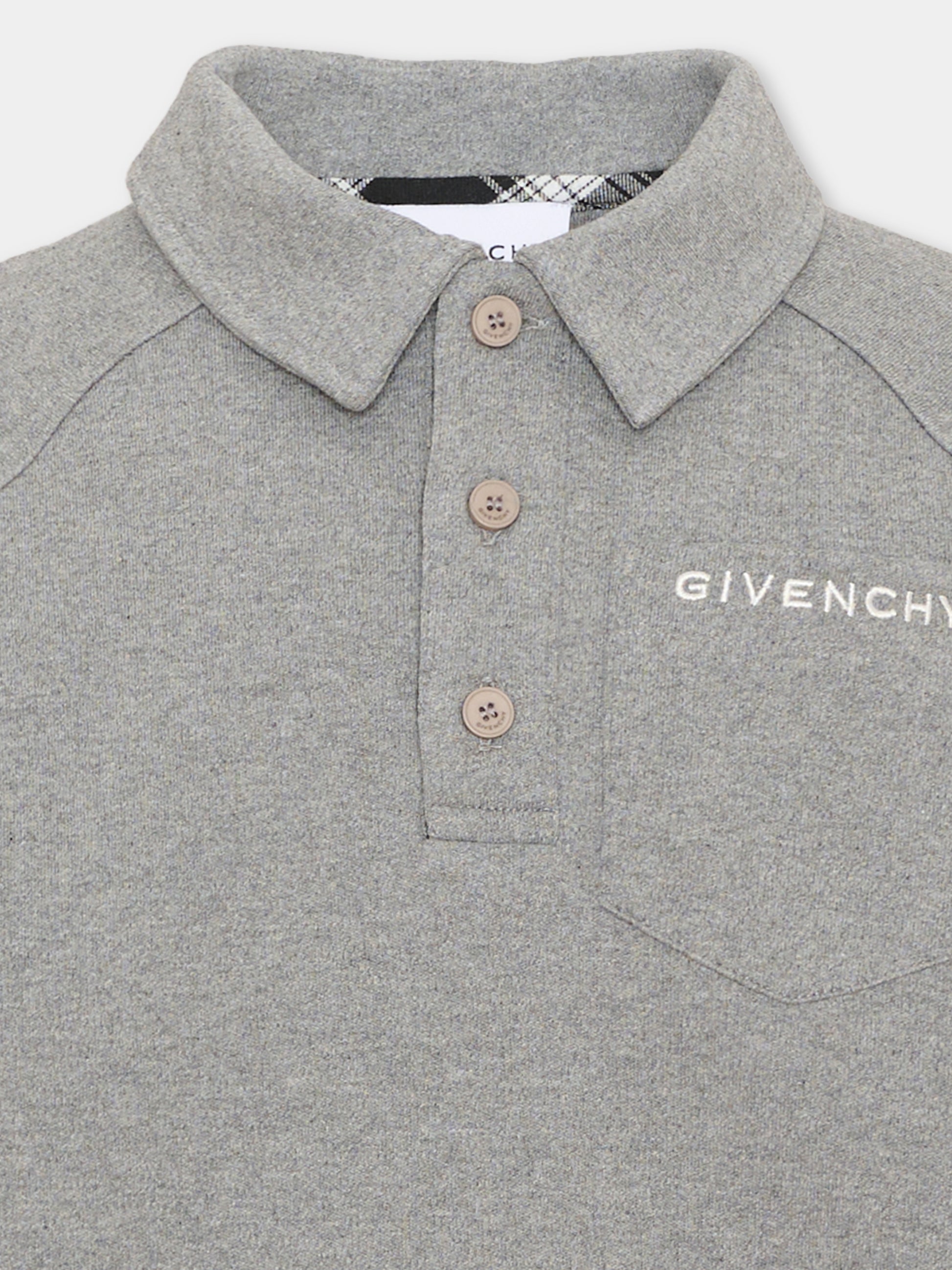 Polo grigia per bambino con logo,Givenchy Kids,H31348 A47