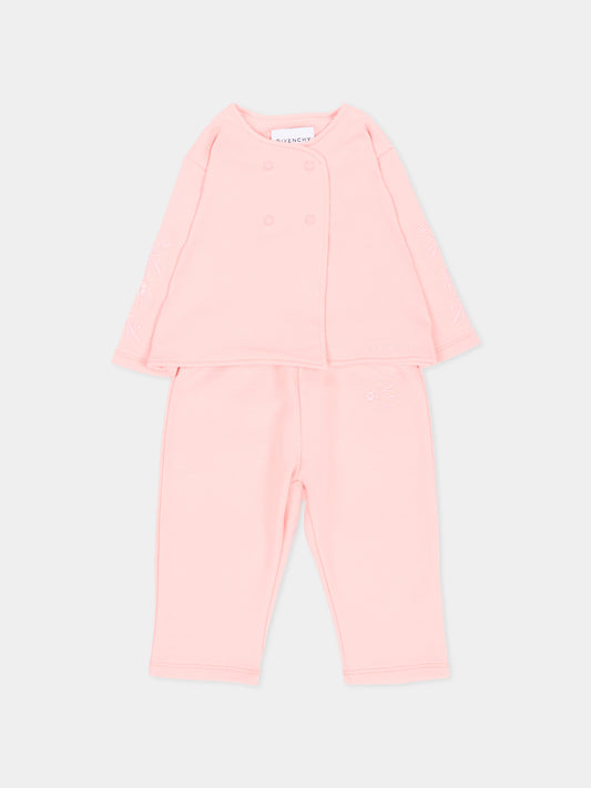 Completo sportivo lungo rosa per neonata,Givenchy Kids,H31377 46G
