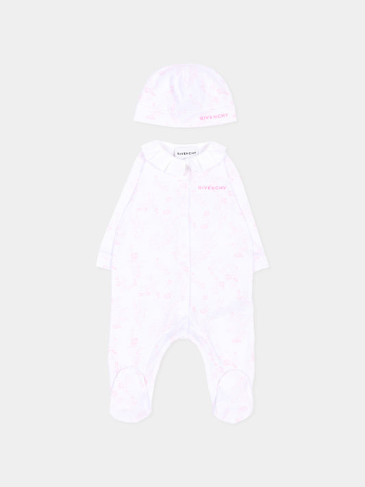 Set Tutine bianco per neonata floreale,Givenchy Kids,H31539 N54
