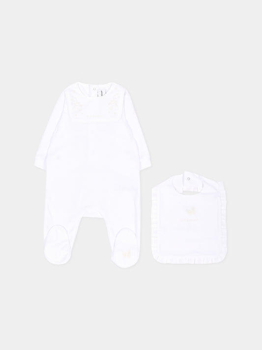 Set Tutine bianco per neonata in ciniglia,Givenchy Kids,H31540 10P