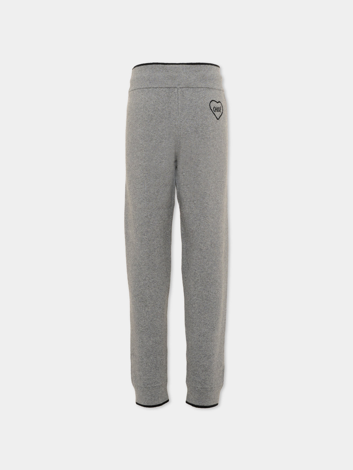 Pantalone grigio con logo per bambina,Chloé Kids,C21266 A46