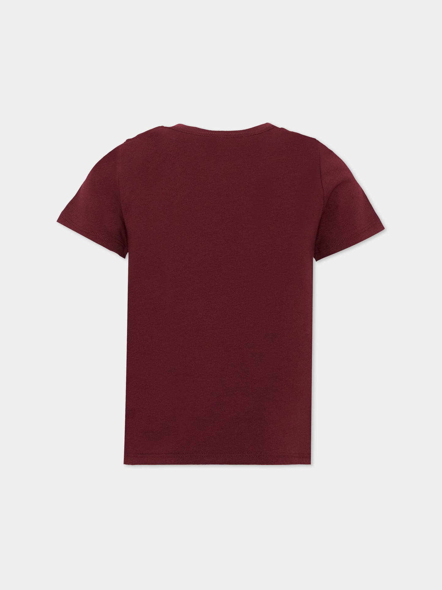 T-shirt bordeaux per bambina con logo,Chloé Kids,C21301 94E