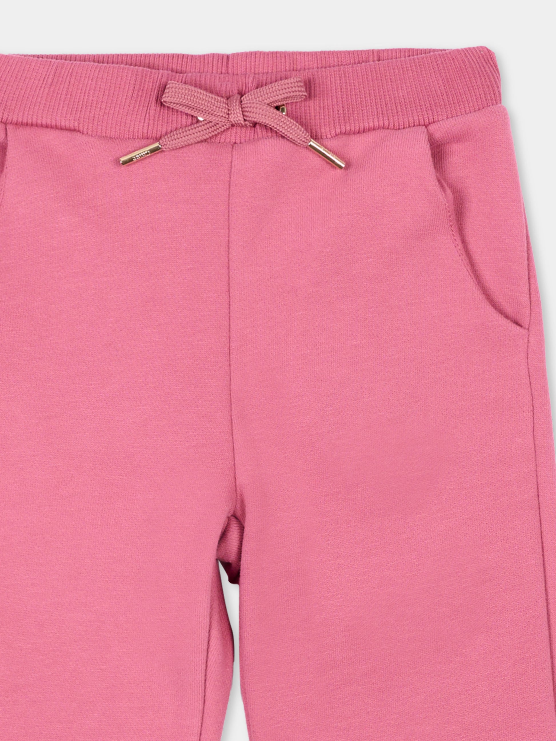 Pantaloni sportivi fucsia per neonata con logo,Chloé Kids,C21351 48S