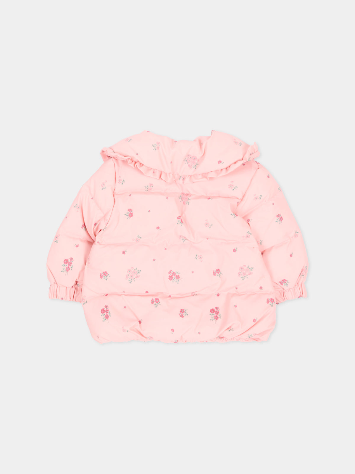 Piumino rosa per neonata floreale,Chloé Kids,C21358 461
